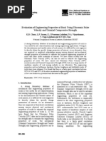 Evaluation of Engineering Properties of Rock Using Ultrasonic Pulse Velocity and Uniaxial Compressive Strength