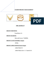 Jewellery Shop Project Management