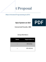 Java Project Proposal - Quiz System PDF