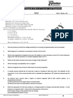 Online Test of Physics On Magnetic Effect of Current and Magnetism PDF