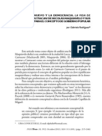 El Príncipe Nuevo y La Democracia. La Vida de Castruccio Castraccani de Nicolás Maquiavelo y Sus Implicancias para El Concepto de Gobierno Popular - Gabriela Rodríguez