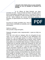 Saudação Feita Pelo Advogado Carlos Teodoro Soster Aos Novos Advogados Que Prestaram Juramento Na Casa Do Advogado de Paranavaí