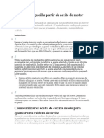 Cómo Hacer Gasoil A Partir de Aceite de Motor Usado