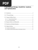 Experimental Design, Sensitivity Analysis, and Optimization