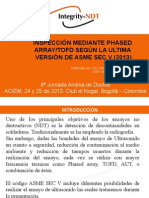 Inspección Mediante Phased Array-Tofd Según La Última Versión de Asme Sec V (2013)