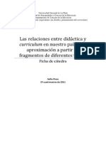 Sofia P. - Las Relaciones Entre Didácticay Curriculum en Nuestro País Una Aproximación A Partir de Diferentes Textos PDF