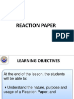 2 Lecture - Reaction Paper