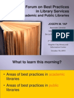 Best Practices in Library Services (Academic and Public)