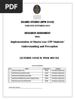 Implementation of Sharia Law in Malaysia: Perception of UTP Studnets PDF