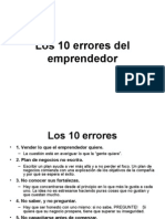 Los 10 Errores Del Emprendedor