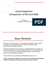 Visual Inspection Comparison of ISO and AWS: A. Hobbacher Cochabamba, 9th of July 2013