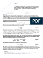 Determination of Equilibrium Constant For Iron Thiocyanate