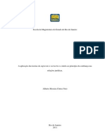 A Aplicação Das Teorias Da Supressio e Surrectio e A Tutela Ao Princípio Da Confiança Nas Relações Jurídicas