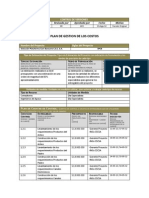 5.0 Plan de Gestion de Costos