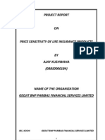 Ajay Kushwaha Final Report On Price Sensitivity of Life Insurance Products