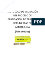 Protocolo de Validación Del Proceso de Fabricación