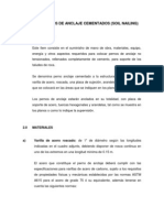 Especificaciones Tecnicas de Pernos de Anclaje Cementados (Soil Nailing)