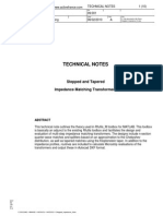 Technical Notes: Stepped and Tapered Impedance Matching Transformers