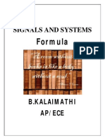 Signals and Systems (Ec2204) Formula