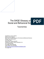 The SAGE Glossary of The Social and Behavioral Sciences: Taxonomies