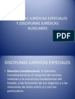 Disciplinas Jurídicas Especiales y Disciplinas Jurídicas Auxiliares