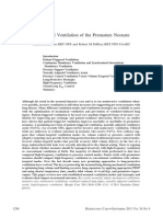 Mechanical Ventilation of The Premature Neonate