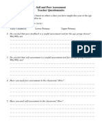 Self and Peer Assessment - Teacher Questionnaire