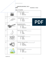 Bahasa Inggeris: Ujian Bulan Mac 2013