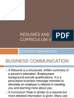 Resums and Curriculum Vitae