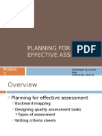 Module 3 Planning For Effective Assessment