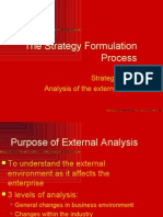 The Strategy Formulation Process: Strategic Assessment Analysis of The External Environment