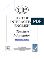 Test of Interactive English: Teachers' Information