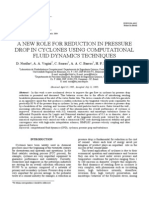 A New Role For Reduction in Pressure Drop in Cyclones Using Computational Fluid Dynamics Techniques