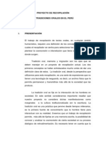 Proyecto de Recopilación de Tradiciones Orales en El Perú