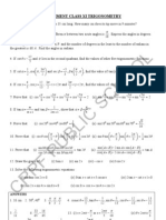 XI Trigonometry Assignment