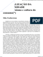 Featherstone, Mike, 1995 - A Globalização Da Complexidade, 19º Encontro Da ANPOCS, em Caxambu, em Outubro de 1995