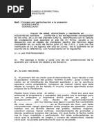 Contestacion Querella Por Perturbación A La Posesión o Mera Tenencia