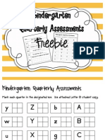 Kindergarten Quarterly Assessments Freebie