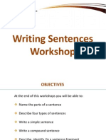 Writing Sentences Workshop