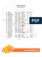 ROSTER 2013-2014: Lanzadores # Nombre Peso Estatura Organizacion Catg Edad L-B