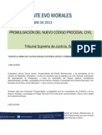 Promulgación Del Nuevo Código Procesal Civil 19-11-13