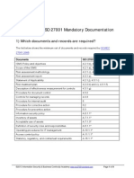 Checklist of ISO 27001 Mandatory Documentation