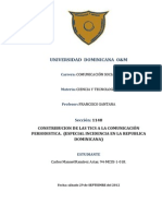 Contribución de Las Tics A La Comunicación Periodística Con Énfasis en La República Dominicana