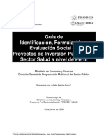 Guia de Proyectos de Inversión Publica Del Sector Salud A Nivel de Perfil