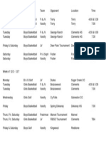 Athletic Weekly Schedule