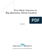 Twenty-Five Short Answers To Big Questions About Creation