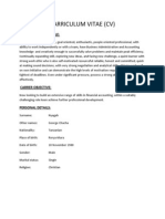 Carriculum Vitae (CV) : Proffessional Profile