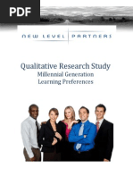 Qualitative Research Study Millennial Generation Learning Preferences