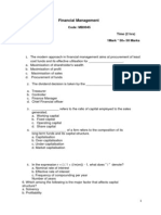 Financial Management: Code: MB0045 Marks (140) Time (2 HRS) Section-A 1mark 50 50 Marks