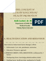 The Concept of Health Education and Promotion